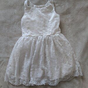 Girls floral lace dress white
